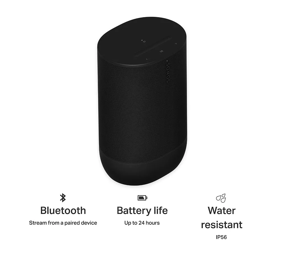 SONOS Move 2 Portable Wireless Multi-room Speaker with Amazon Alexa - Black
