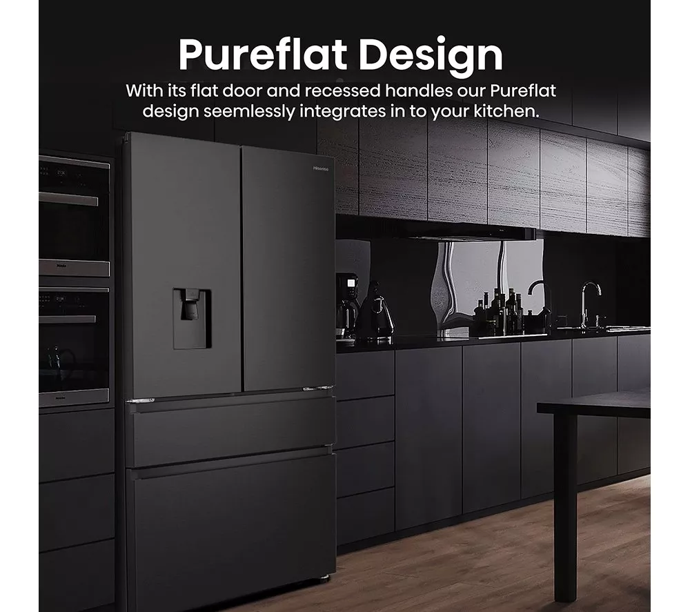 HISENSE PureFlat RF749N4SWFE Fridge Freezer - Black Stainless Steel
