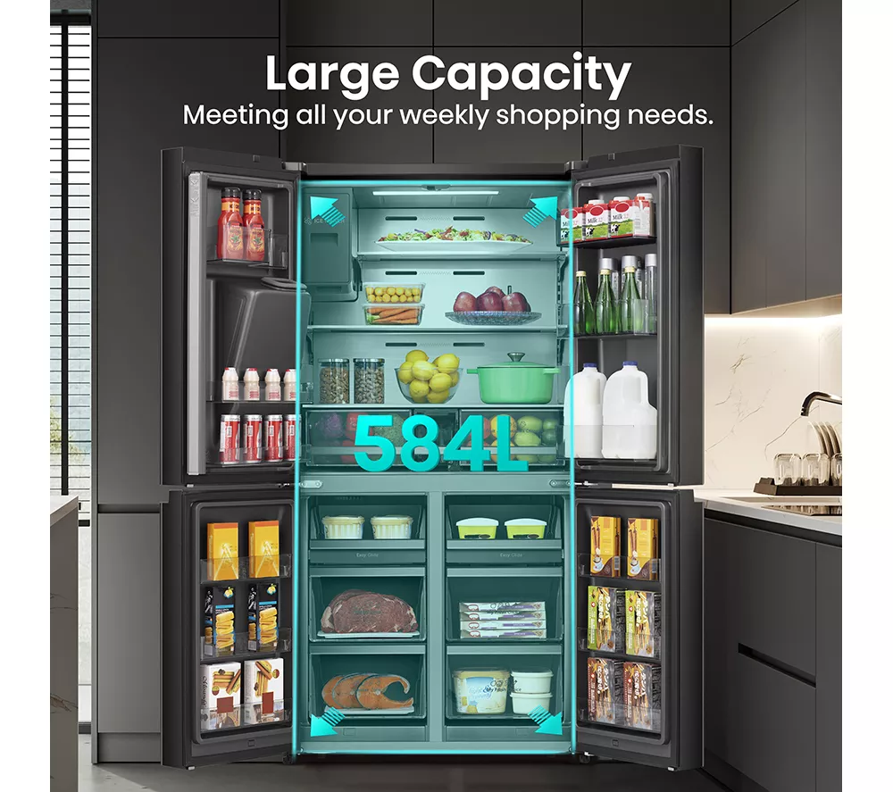 HISENSE RQ760N4SBFE American-Style Smart Fridge Freezer - Black
