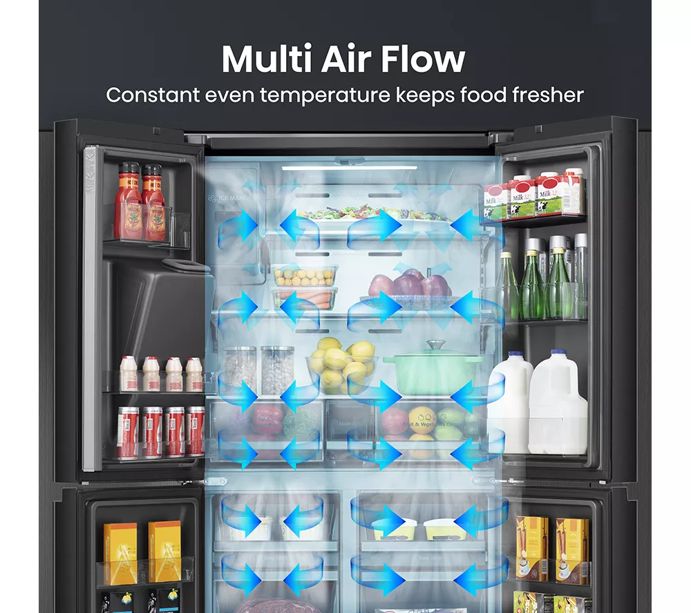 HISENSE RQ760N4SBFE American-Style Smart Fridge Freezer - Black