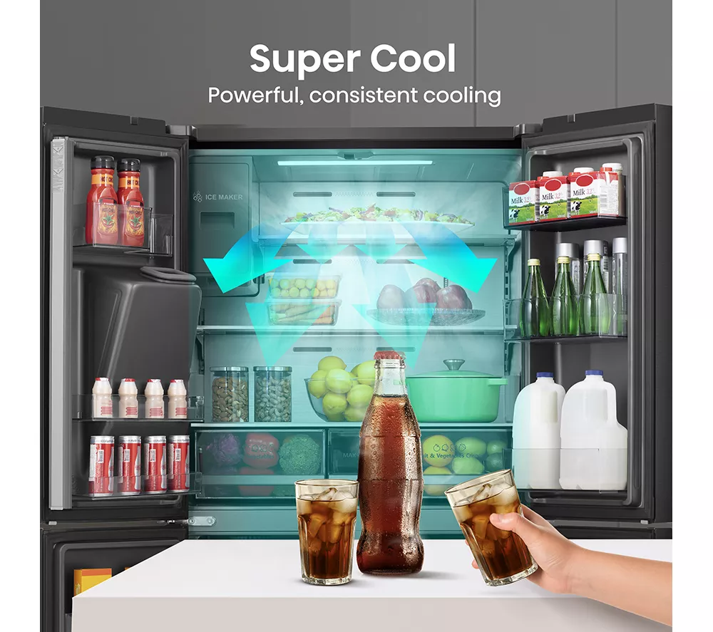 HISENSE RQ760N4SBFE American-Style Smart Fridge Freezer - Black