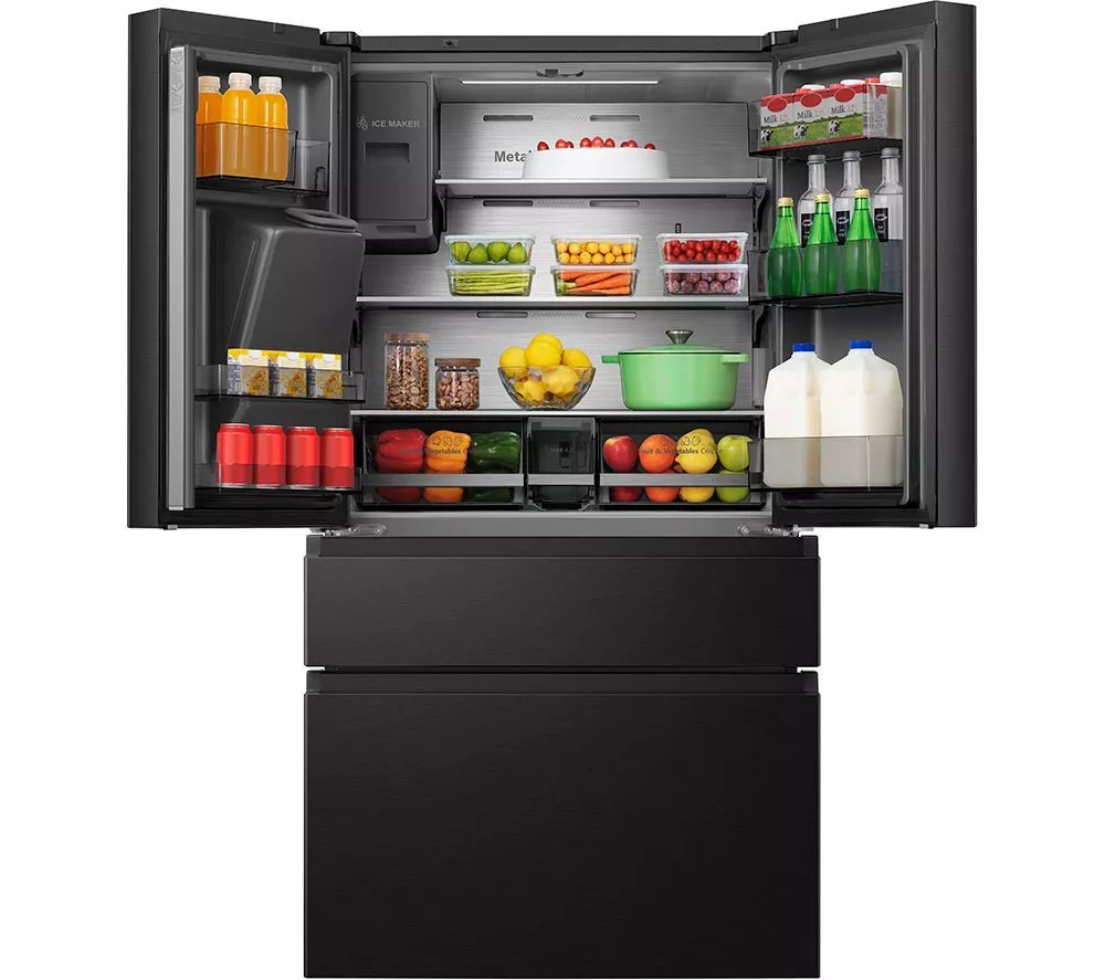 HISENSE PureFlat RF728N4SBFE Smart Fridge Freezer - Black Stainless Steel