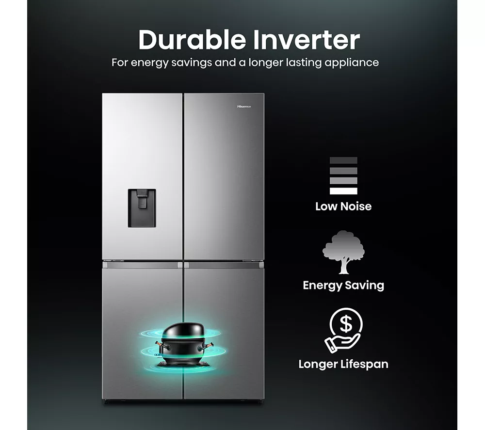 HISENSE PureFlat RQ758N4SWSE Smart Fridge Freezer - Stainless Steel