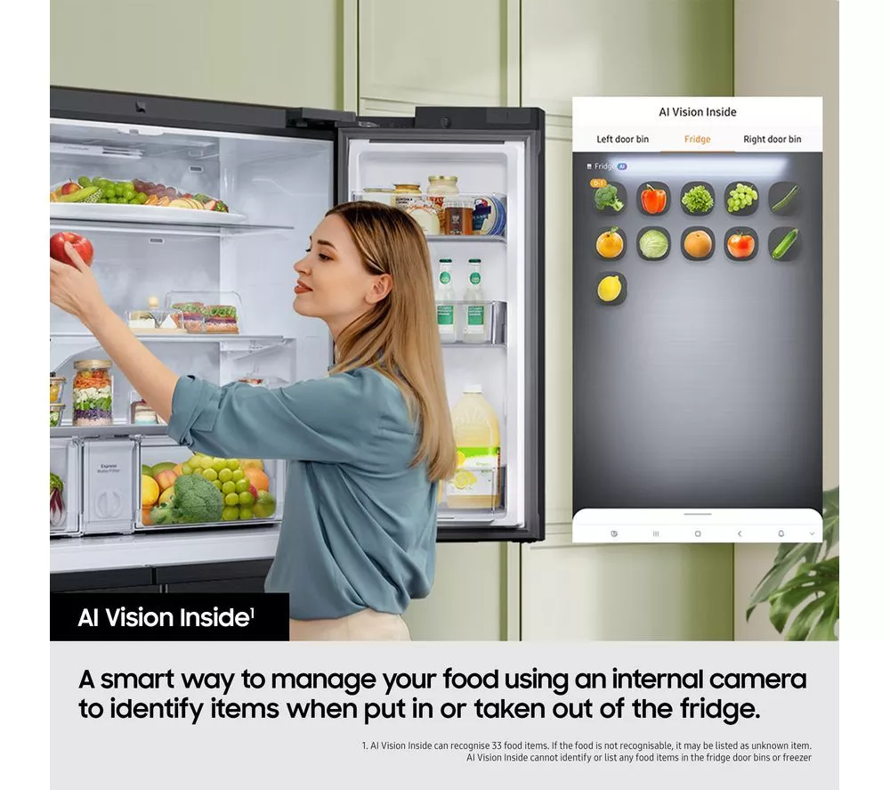 SAMSUNG Family Hub with AI Vision RF65DG9H0ESREU Smart Fridge Freezer - Silver