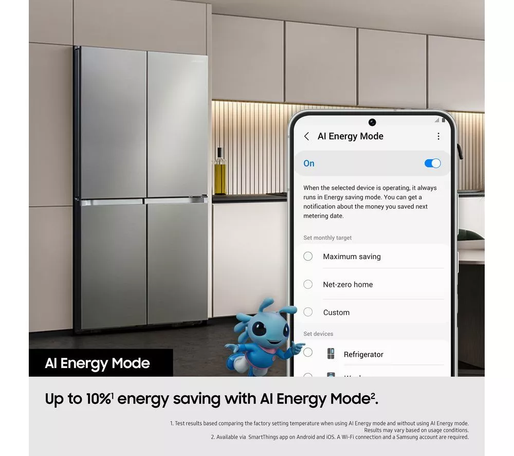 SAMSUNG Family Hub with AI Vision RF65DG9H0ESREU Smart Fridge Freezer - Silver