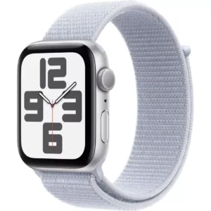 APPLE Watch SE (2023) - 44 mm Silver Aluminium Case with Storm Blue Sport Band M L