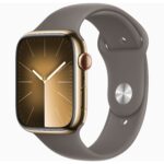 APPLE Watch Series 9 Cellular - 45 mm Gold Stainless Steel Case with Clay Sport Band  S M