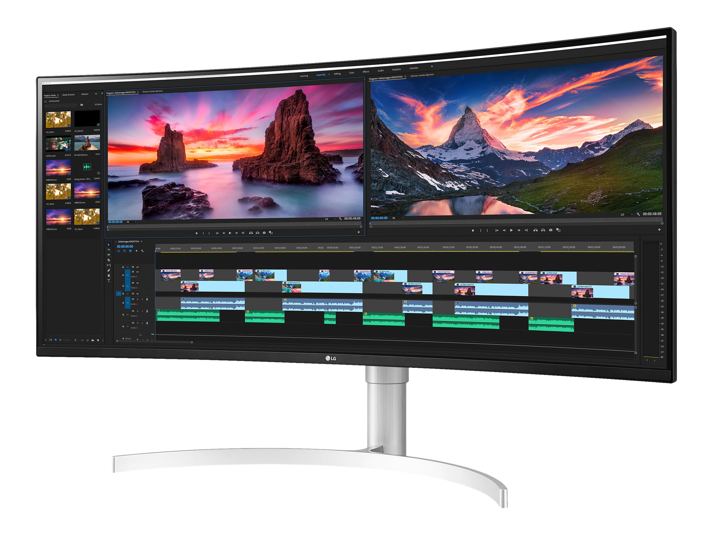 LG 38WN95C-W Quad HD 38" Curved IPS Monitor - White