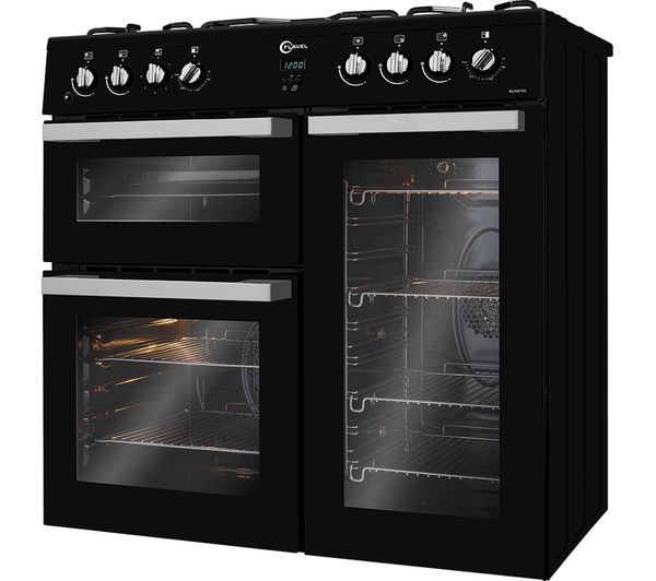 FLAVEL MLN9FRK 90 cm Dual Fuel Range Cooker - Black