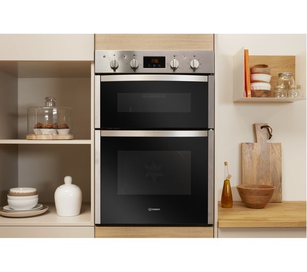 INDESIT Aria DDD5340CIX Electric Double Oven - Stainless Steel