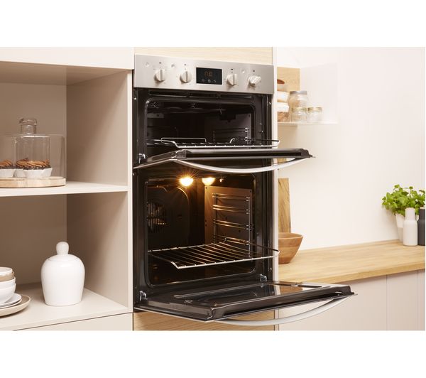 INDESIT Aria DDD5340CIX Electric Double Oven - Stainless Steel