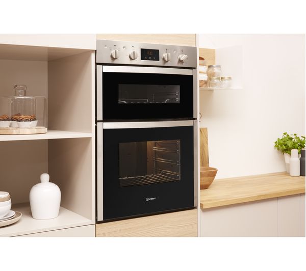 INDESIT Aria DDD5340CIX Electric Double Oven - Stainless Steel