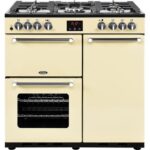 BELLING Kensington 90DFT Dual Fuel Range Cooker - Cream & Chrome