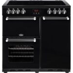 BELLING Kensington 90E Electric Ceramic Range Cooker - Black & Chrome