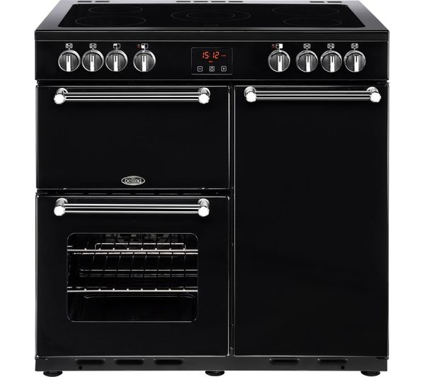 BELLING Kensington 90E Electric Ceramic Range Cooker - Black & Chrome