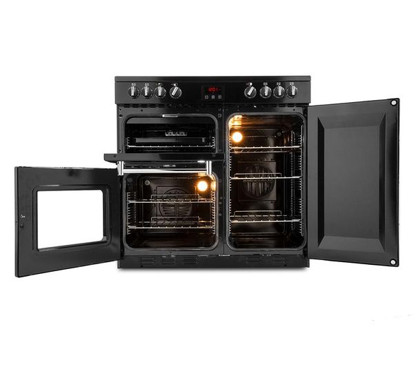 BELLING Kensington 90E Electric Ceramic Range Cooker - Black & Chrome