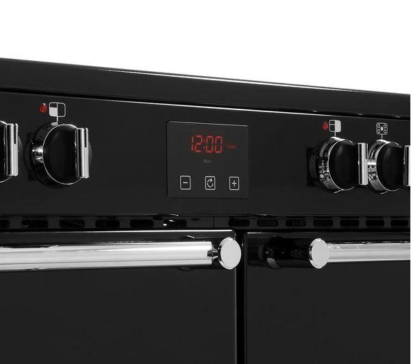 BELLING Kensington 90E Electric Ceramic Range Cooker - Black & Chrome