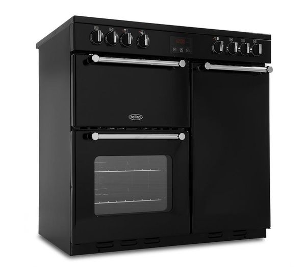 BELLING Kensington 90E Electric Ceramic Range Cooker - Black & Chrome