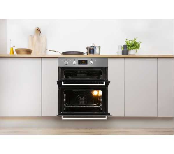 INDESIT Aria IDU 6340 IX Electric Built-under Double Oven - Stainless Steel