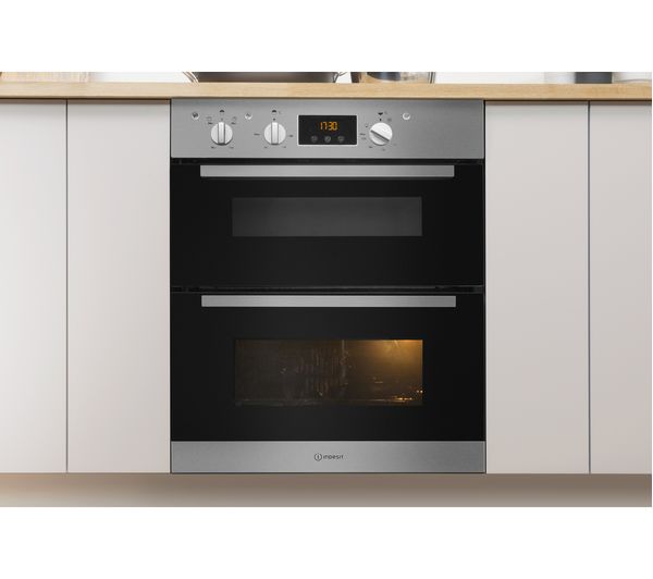 INDESIT Aria IDU 6340 IX Electric Built-under Double Oven - Stainless Steel