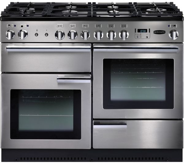 RANGEMASTER Professional+ 110 Dual Fuel Range Cooker - Stainless Steel & Chrome