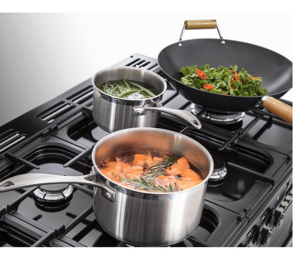 RANGEMASTER Professional+ 110 Dual Fuel Range Cooker - Stainless Steel & Chrome
