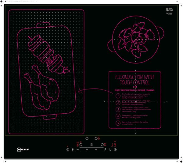 NEFF N70 T56FD50X0 59 cm Electric Induction Hob - Black