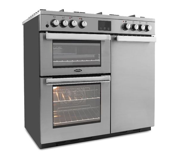 BELLING Gourmet 90DFT 90 cm Dual Fuel Range Cooker - Stainless Steel