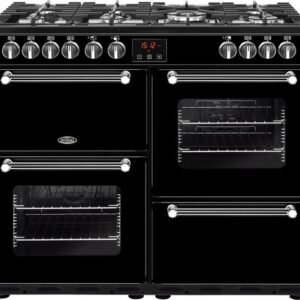 BELLING Kensington 100DFT Dual Fuel Range Cooker - Black & Chrome