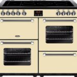 BELLING Kensington 100E Electric Ceramic Range Cooker - Cream & Chrome