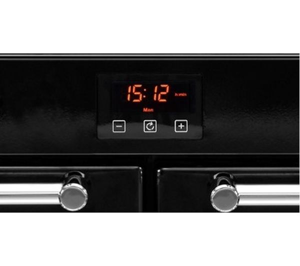 BELLING Kensington 100E Electric Ceramic Range Cooker - Black & Chrome