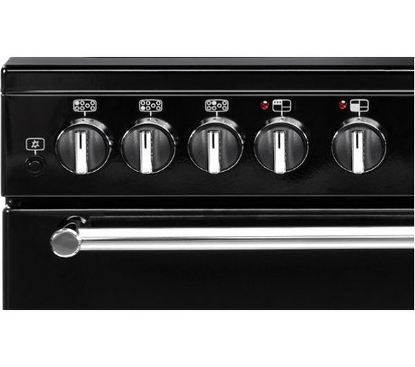 BELLING Kensington 100E Electric Ceramic Range Cooker - Black & Chrome