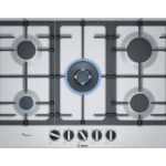 BOSCH Series 6 PCQ7A5B90 75 cm Gas Hob - Stainless Steel