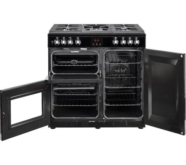 STOVES Ellingwood 90DFT Dual Fuel Range Cooker - Black & Chrome