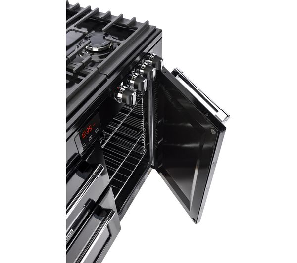 STOVES Ellingwood 90DFT Dual Fuel Range Cooker - Black & Chrome