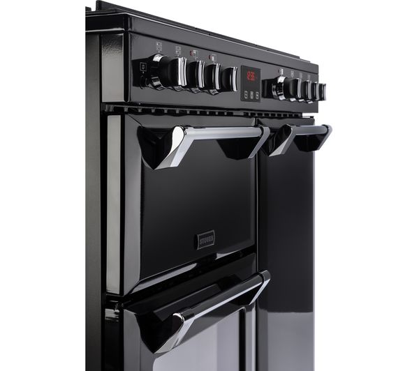 STOVES Ellingwood 90DFT Dual Fuel Range Cooker - Black & Chrome