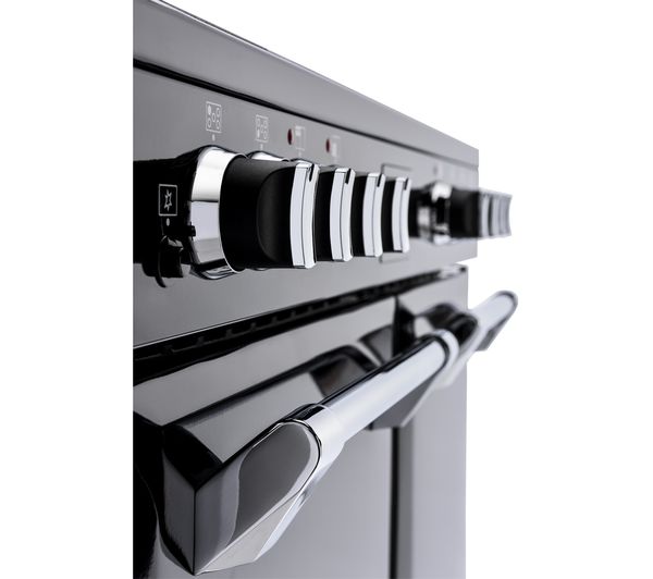 STOVES Ellingwood 90DFT Dual Fuel Range Cooker - Black & Chrome