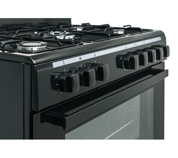 LOGIK LFTG90B18 90 cm Dual Fuel Range Cooker – Black