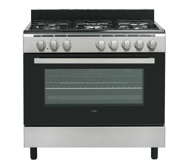 LOGIK LFTG90X18 90 cm Dual Fuel Range Cooker – Stainless Steel