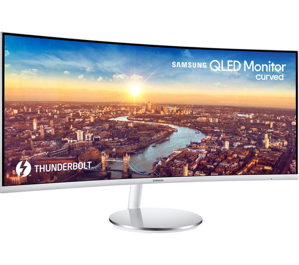 SAMSUNG LC34J791WTPXXU Quad HD 34" Curved LED Monitor - White & Silver
