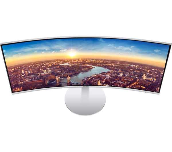 SAMSUNG LC34J791WTPXXU Quad HD 34" Curved LED Monitor - White & Silver