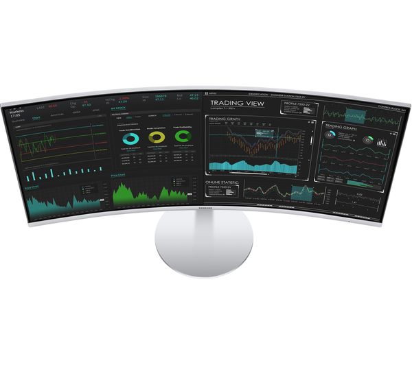 SAMSUNG LC34J791WTPXXU Quad HD 34" Curved LED Monitor - White & Silver