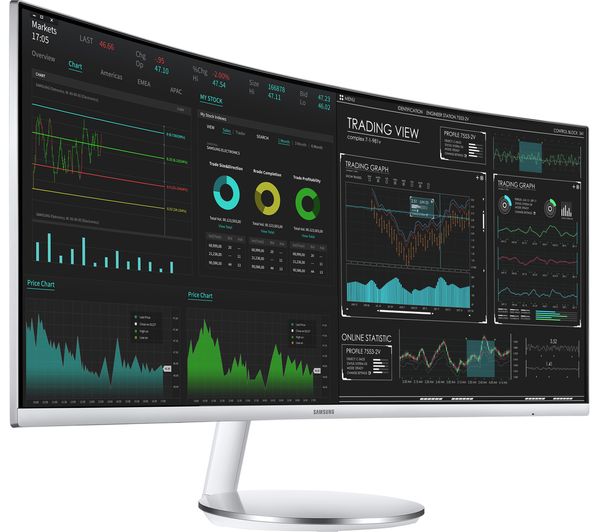 SAMSUNG LC34J791WTPXXU Quad HD 34" Curved LED Monitor - White & Silver