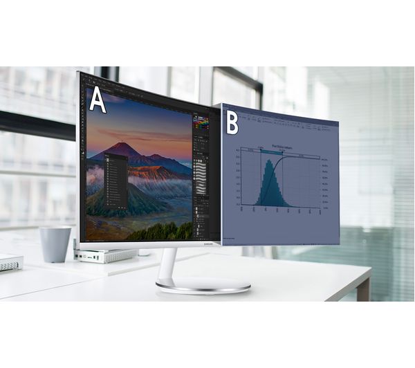SAMSUNG LC34J791WTPXXU Quad HD 34" Curved LED Monitor - White & Silver