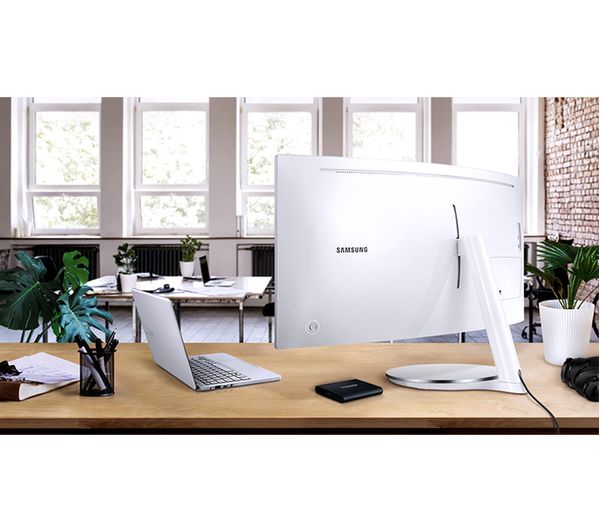 SAMSUNG LC34J791WTPXXU Quad HD 34" Curved LED Monitor - White & Silver