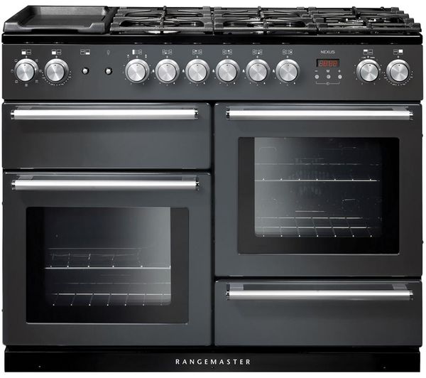 RANGEMASTER Nexus NEX110DFFSL C 110 cm Dual Fuel Range Cooker - Slate & Chrome