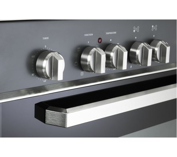 KENWOOD CK306 90 cm Dual Fuel Range Cooker - Black & Chrome