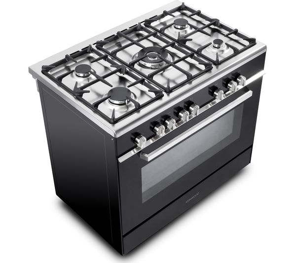 KENWOOD CK306 90 cm Dual Fuel Range Cooker - Black & Chrome