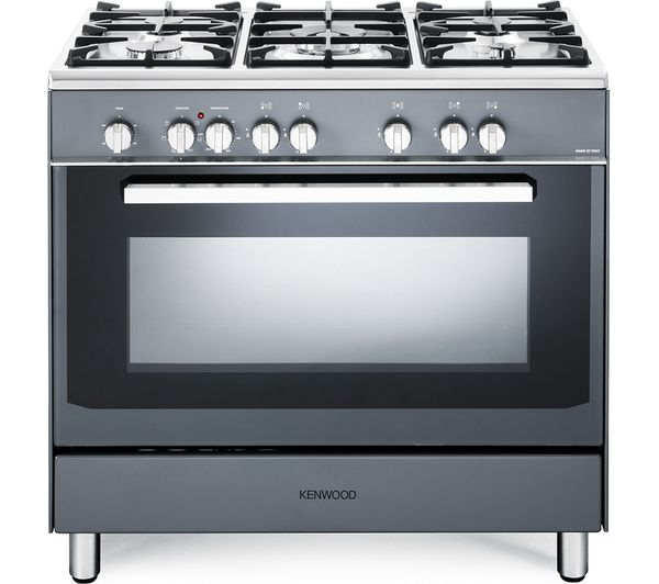 KENWOOD CK306SL 90 cm Dual Fuel Range Cooker - Slate Grey & Chrome
