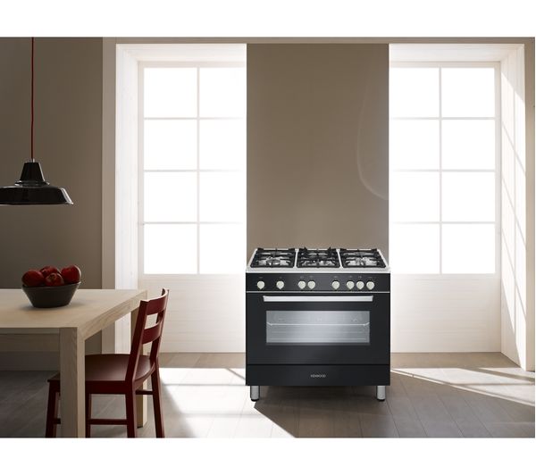 KENWOOD CK307G 90 cm Gas Range Cooker – Black & Chrome